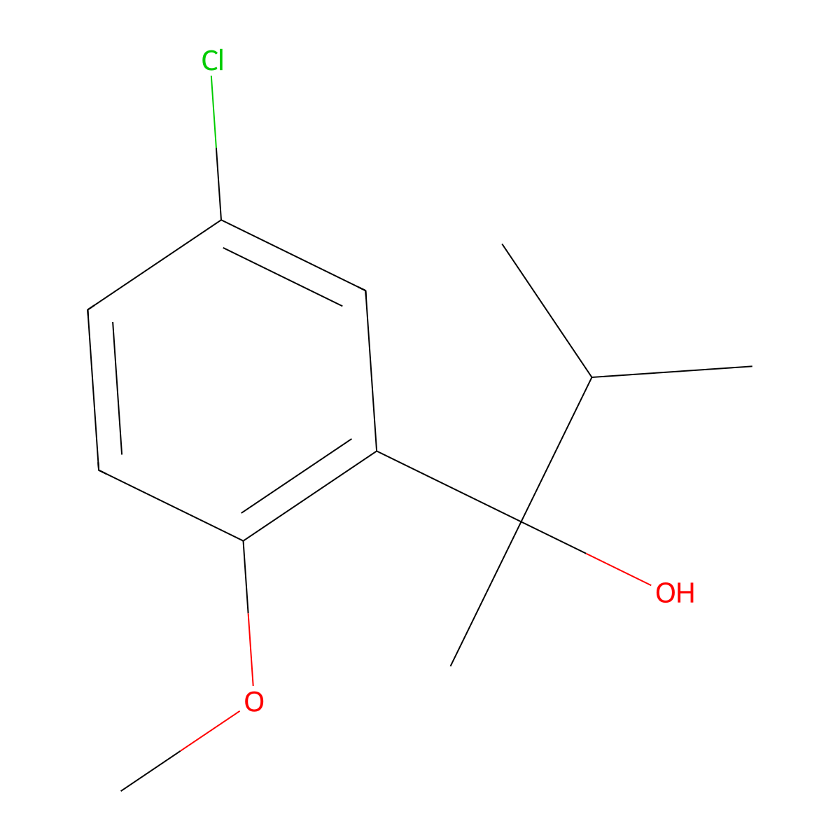 2-(3-Chloro-6-methoxyphenyl)-3-methyl-butan-2-ol molecular structure, CAS 1342549-67-0