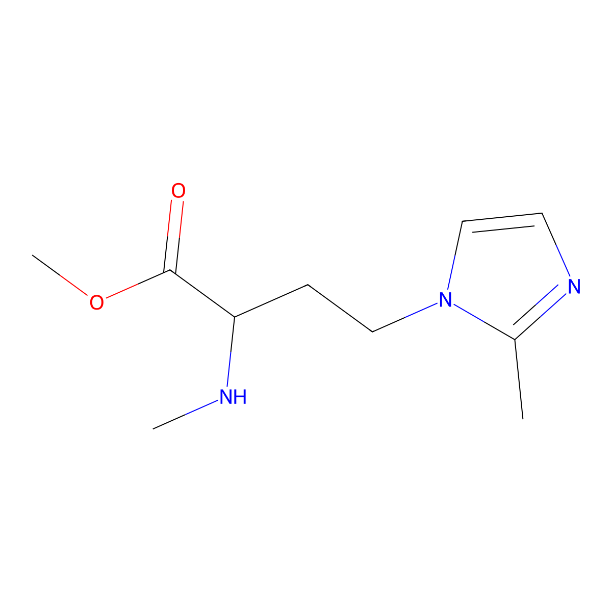 Methyl 4-(2-methyl-1h-imidazol-1-yl)-2-(methylamino)butanoate molecular structure, CAS 1342549-91-0