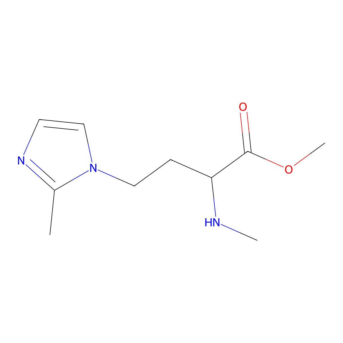 Methyl 4-(2-methyl-1h-imidazol-1-yl)-2-(methylamino)butanoate molecular structure, CAS 1342549-91-0