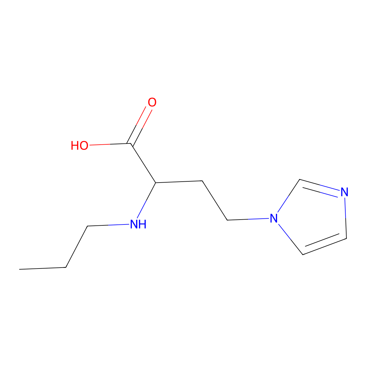 4-(1h-Imidazol-1-yl)-2-(propylamino)butanoic acid molecular structure, CAS 1342550-33-7