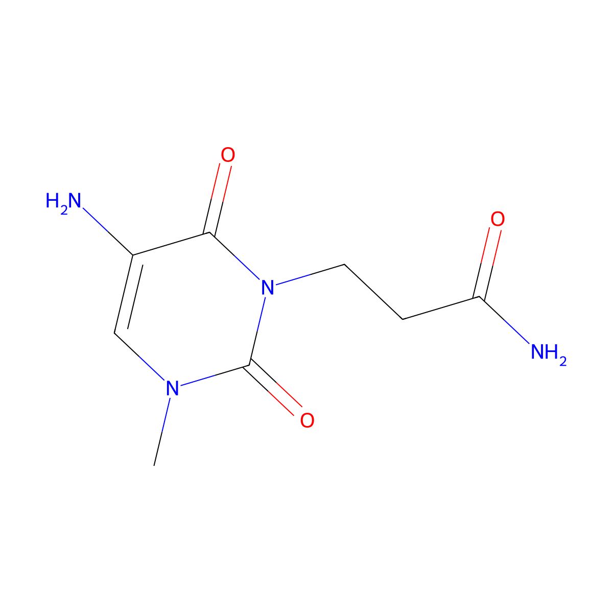 3-(5-Amino-3-methyl-2,6-dioxo-3,6-dihydropyrimidin-1(2h)-yl)propanamide molecular structure, CAS 1342550-74-6