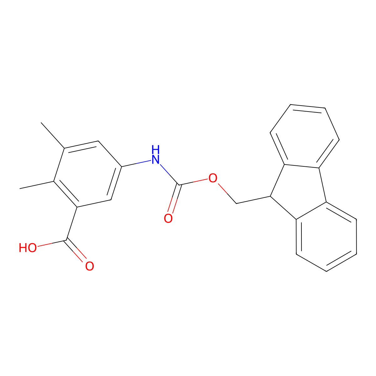 5-({[(9H-fluoren-9-yl)methoxy]carbonyl}amino)-2,3-dimethylbenzoic acid molecular structure, CAS 1342550-92-8