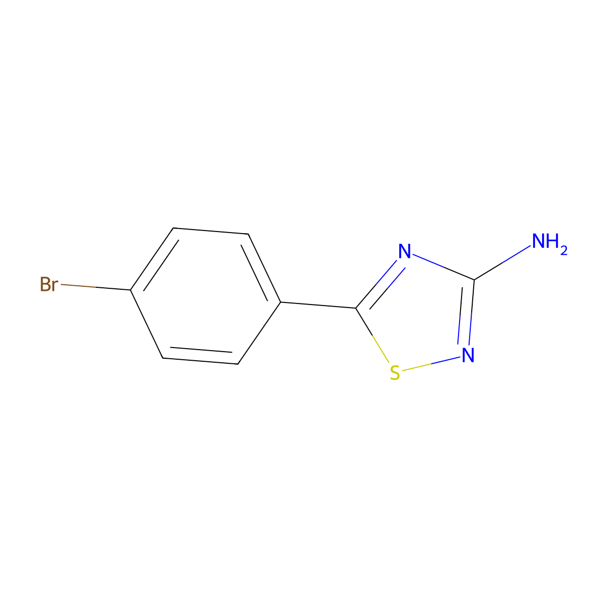 5-(4-Bromophenyl)-1,2,4-thiadiazol-3-amine molecular structure, CAS 1342552-03-7