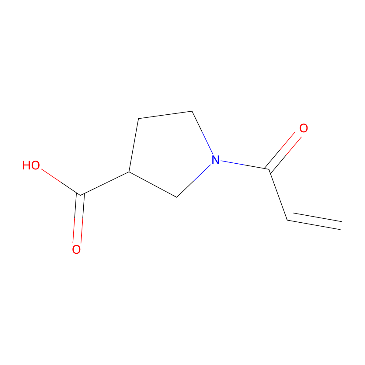 1-(Prop-2-enoyl)pyrrolidine-3-carboxylic acid molecular structure, CAS 1342552-04-8