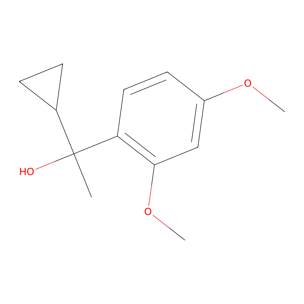 1-Cyclopropyl-1-(2,4-dimethoxyphenyl)ethanol molecular structure, CAS 1342552-80-0