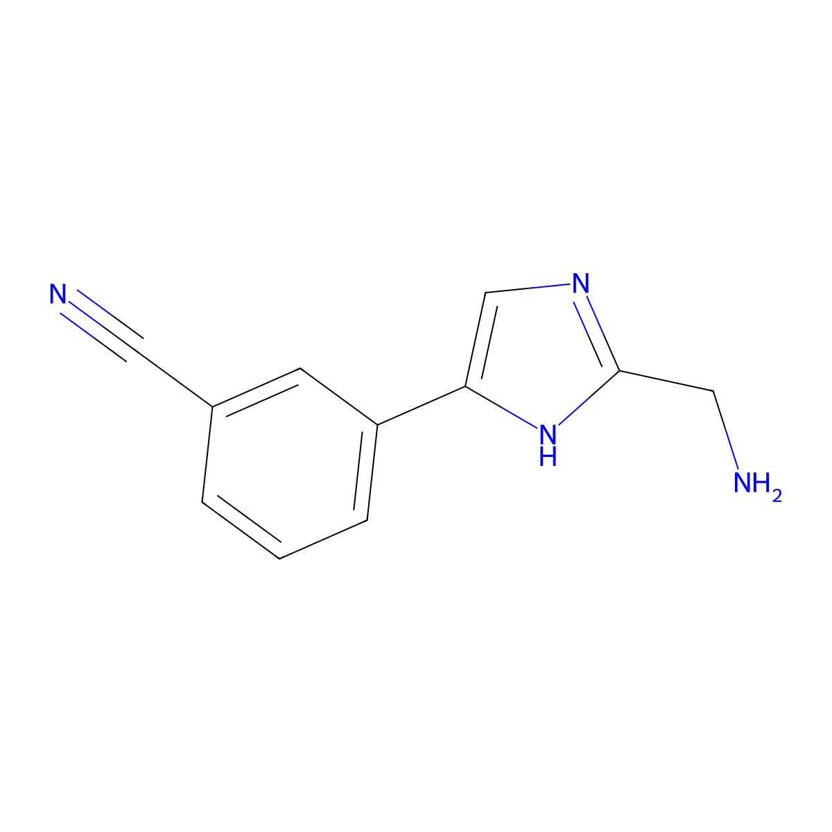 3-(2-(Aminomethyl)-1H-imidazol-5-yl)benzonitrile molecular structure, CAS 1342554-13-5