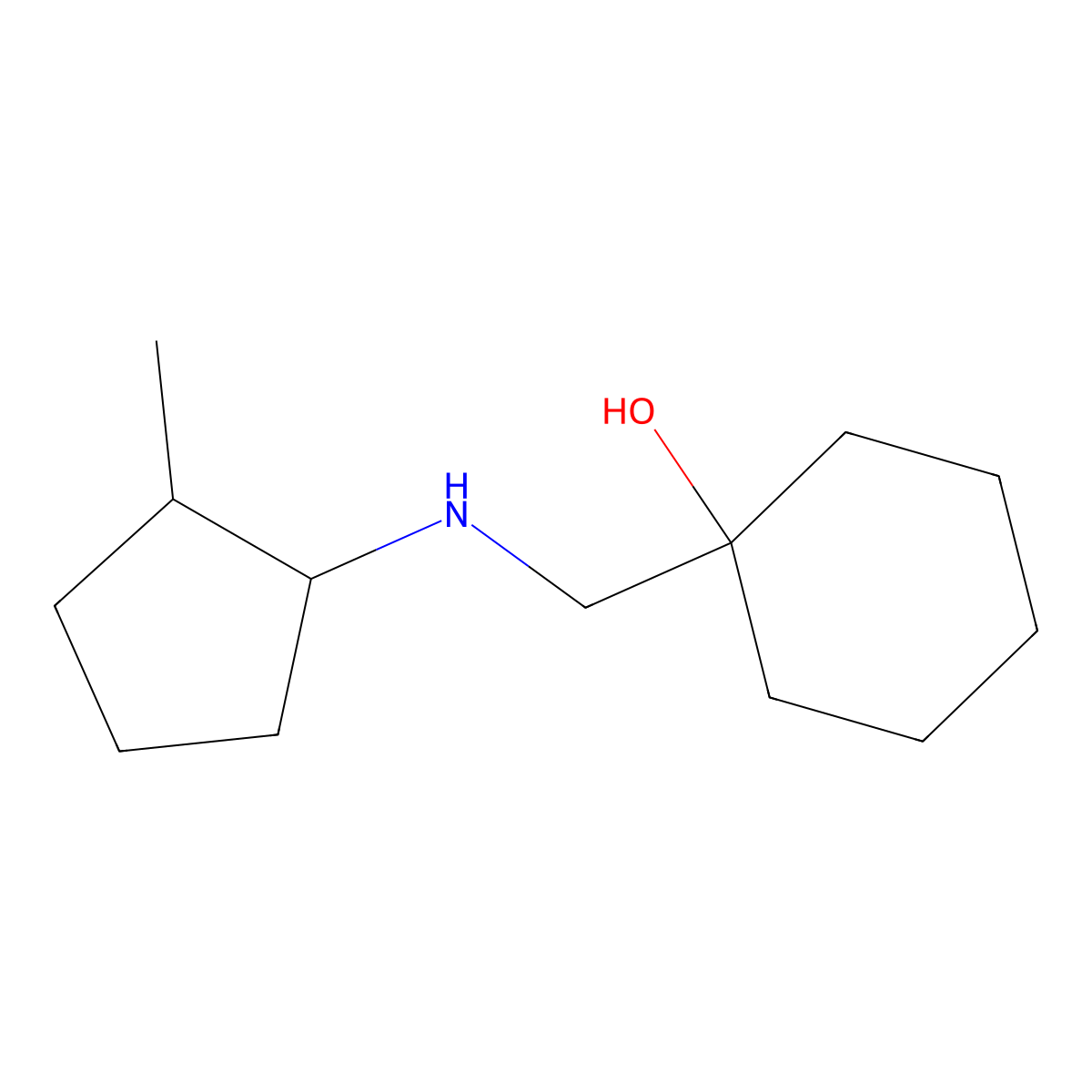 1-{[(2-Methylcyclopentyl)amino]methyl}cyclohexan-1-ol molecular structure, CAS 1342554-53-3