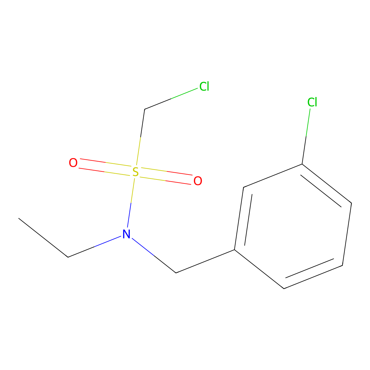 1-Chloro-n-(3-chlorobenzyl)-n-ethylmethanesulfonamide molecular structure, CAS 1342554-76-0