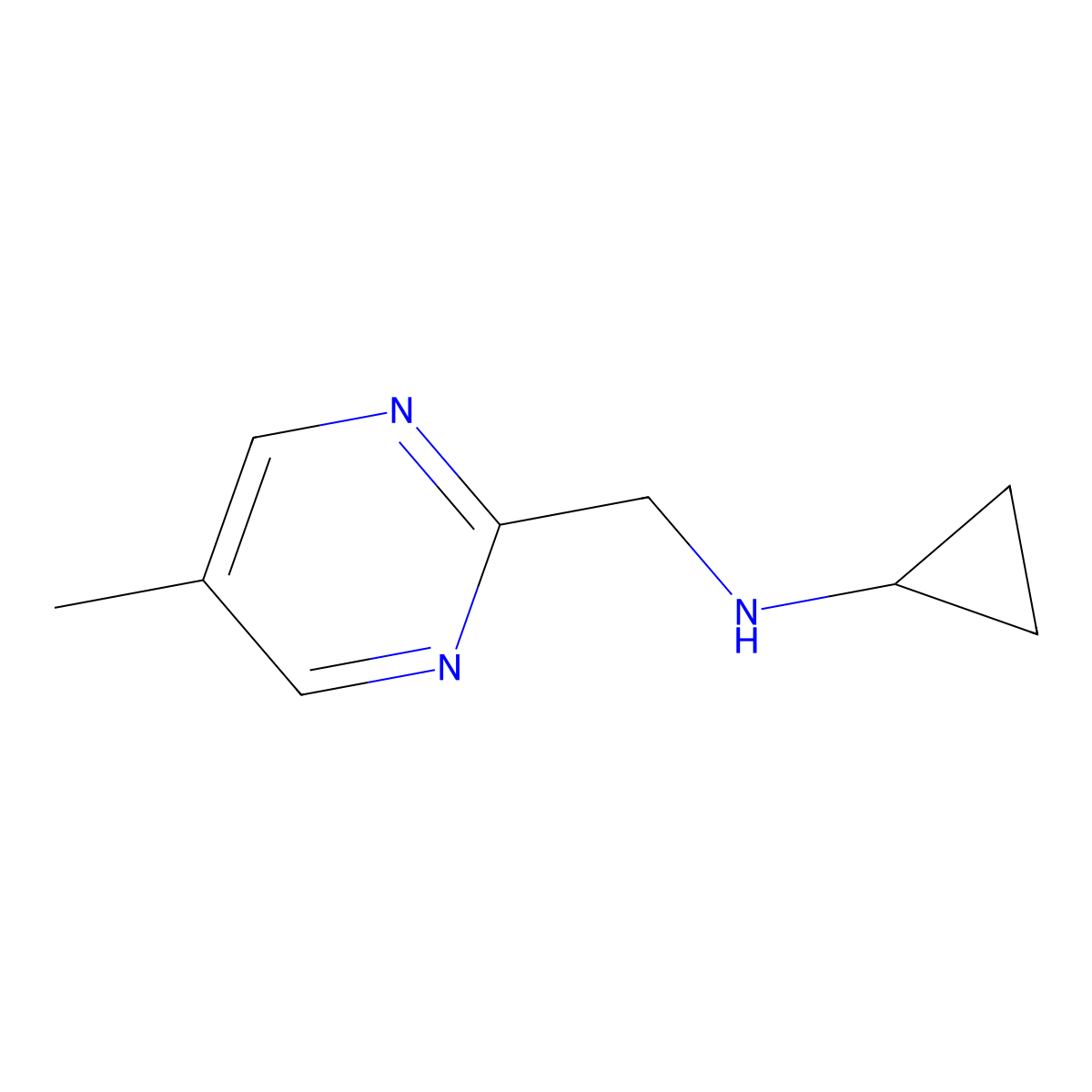 N-[(5-methylpyrimidin-2-yl)methyl]cyclopropanamine molecular structure, CAS 1342555-03-6