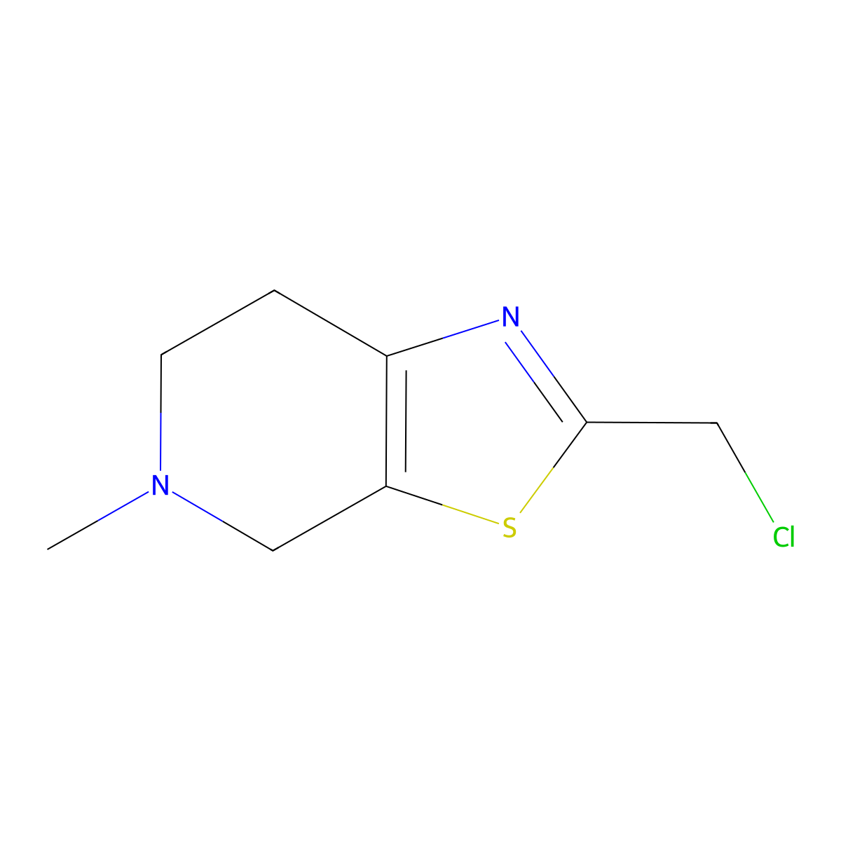 2-(chloromethyl)-5-methyl-4H,5H,6H,7H-[1,3]thiazolo[5,4-c]pyridine molecular structure, CAS 1342556-16-4