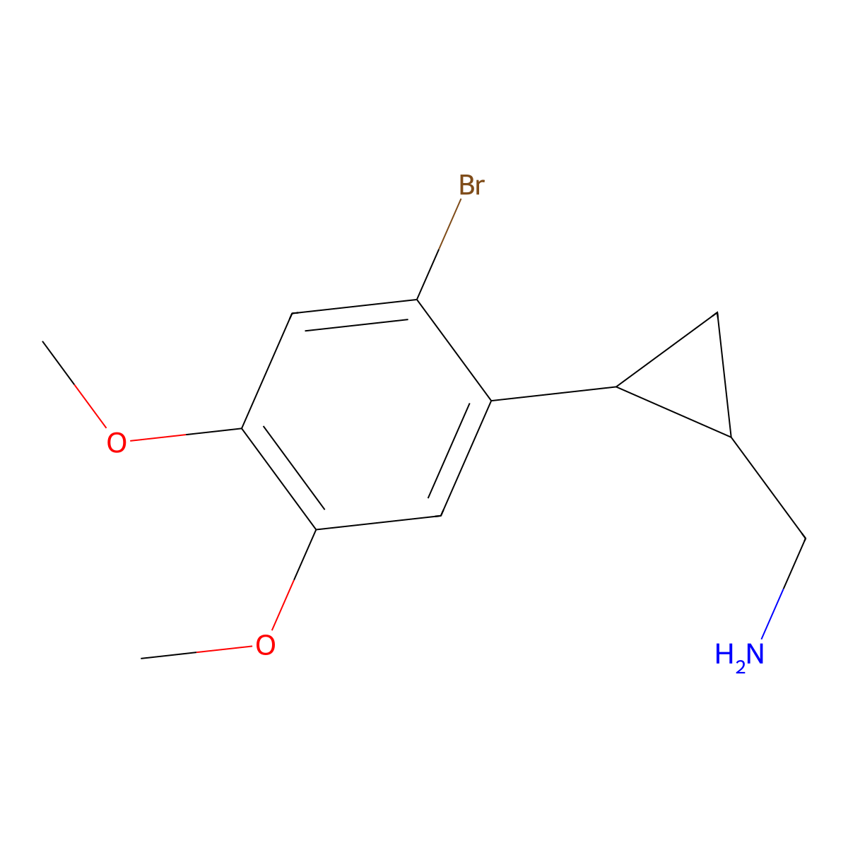 (2-(2-Bromo-4,5-dimethoxyphenyl)cyclopropyl)methanamine molecular structure, CAS 1342556-31-3