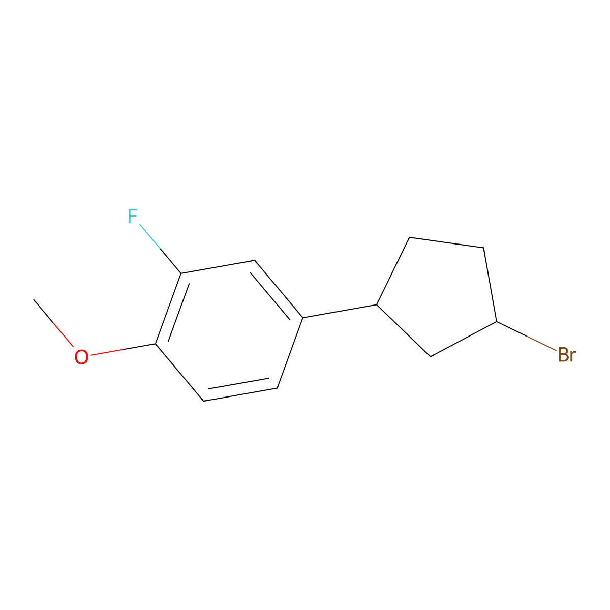 4-(3-Bromocyclopentyl)-2-fluoro-1-methoxybenzene molecular structure, CAS 1342557-09-8