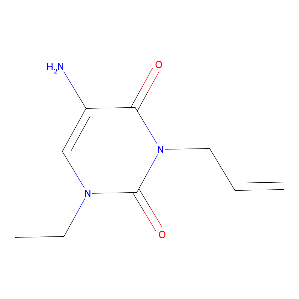 5-Amino-1-ethyl-3-(prop-2-EN-1-YL)-1,2,3,4-tetrahydropyrimidine-2,4-dione molecular structure, CAS 1342557-44-1