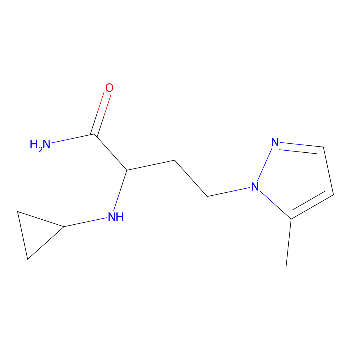 2-(Cyclopropylamino)-4-(5-methyl-1h-pyrazol-1-yl)butanamide molecular structure, CAS 1342557-46-3