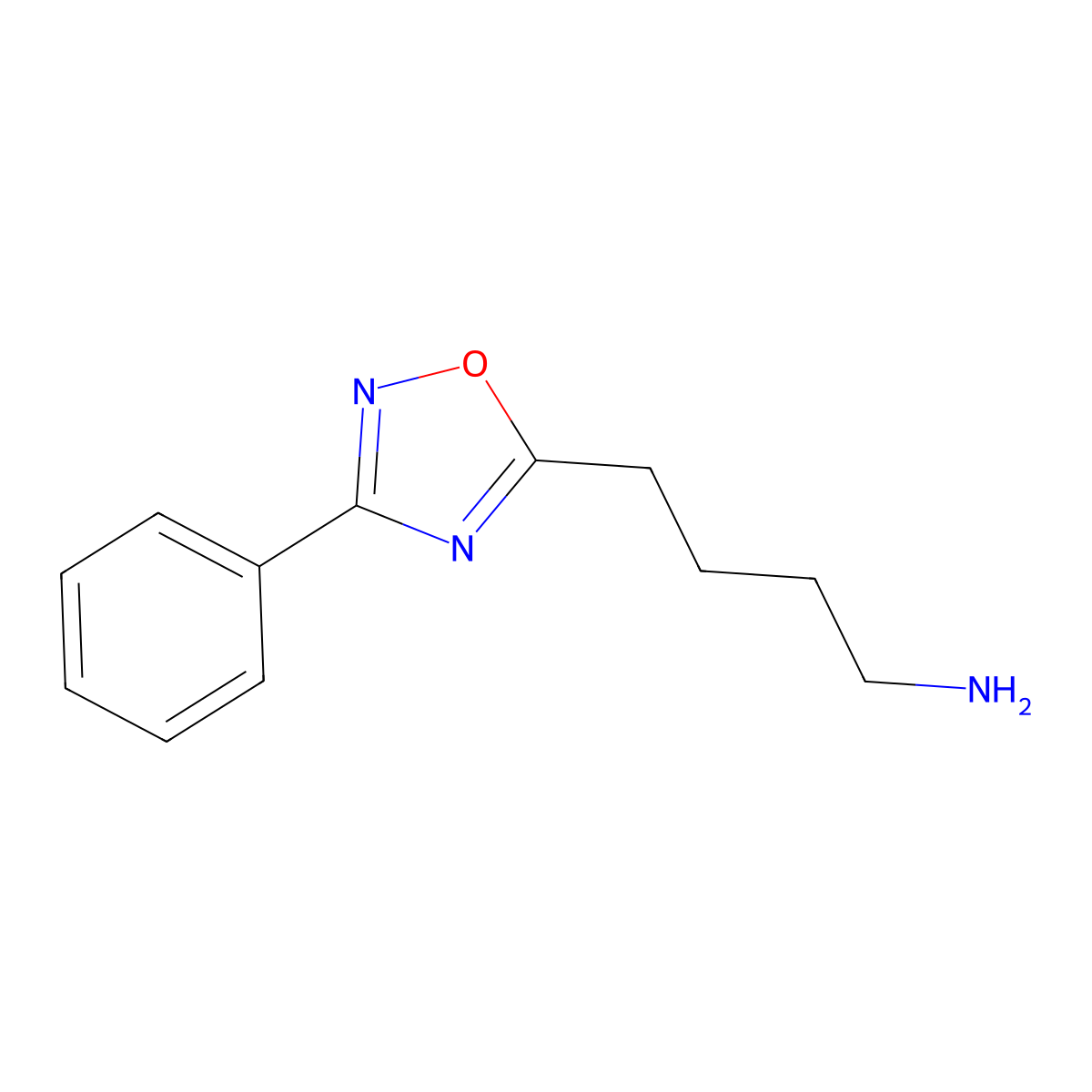 4-(3-Phenyl-1,2,4-oxadiazol-5-yl)butan-1-amine molecular structure, CAS 1342557-48-5