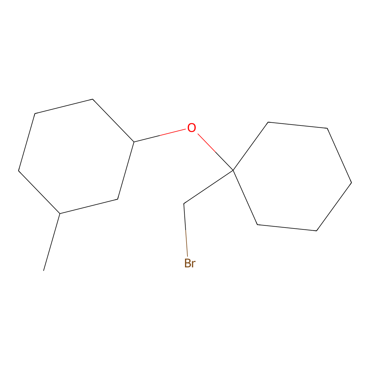 1-(Bromomethyl)-1-((3-methylcyclohexyl)oxy)cyclohexane molecular structure, CAS 1342557-62-3
