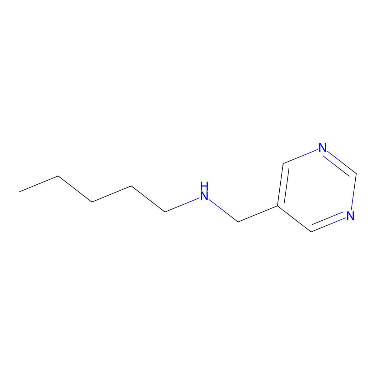 Pentyl(pyrimidin-5-ylmethyl)amine molecular structure, CAS 1342558-03-5