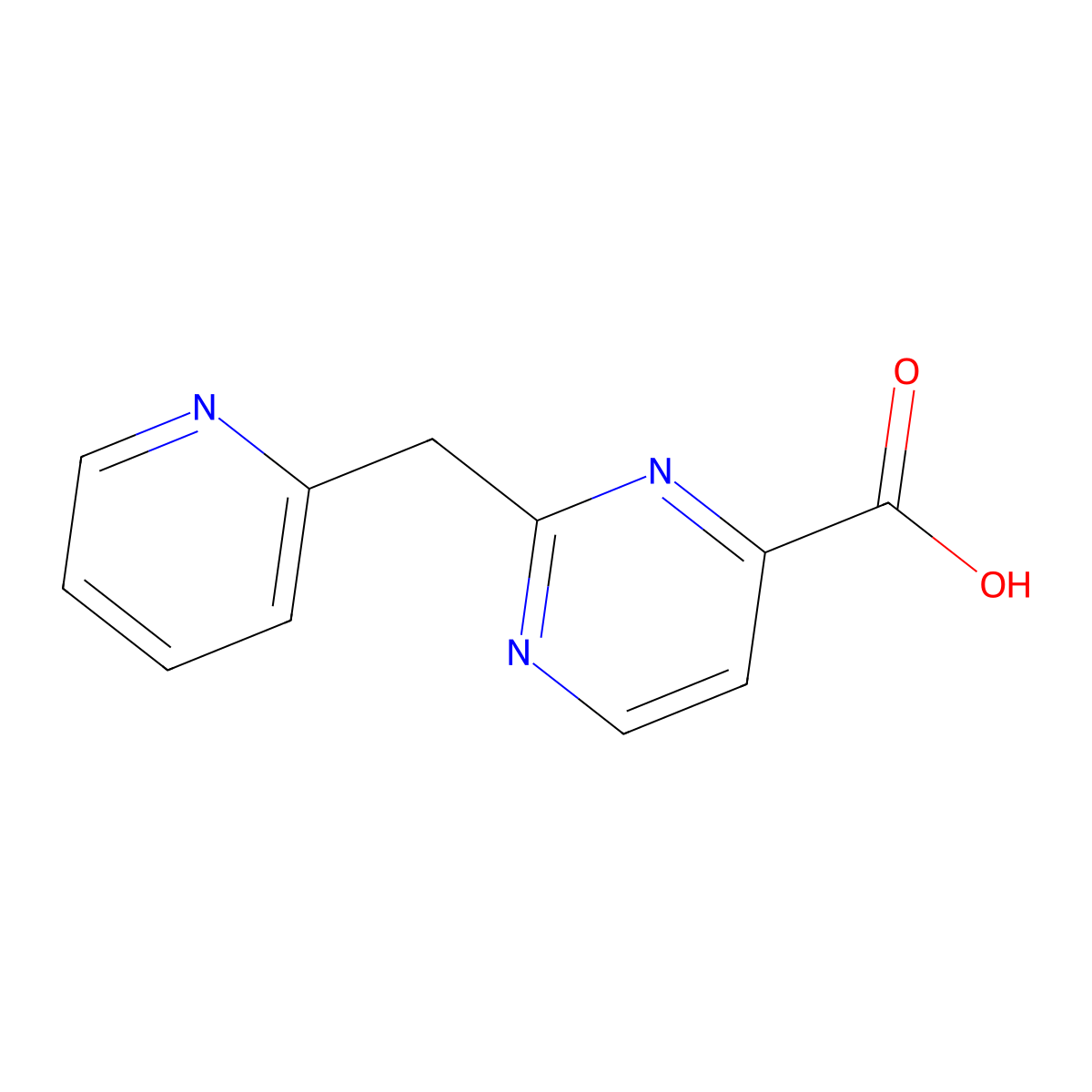2-(Pyridin-2-ylmethyl)pyrimidine-4-carboxylic acid molecular structure, CAS 1342559-67-4