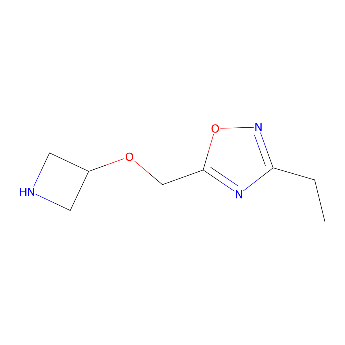 5-[(Azetidin-3-yloxy)methyl]-3-ethyl-1,2,4-oxadiazole molecular structure, CAS 1342560-22-8