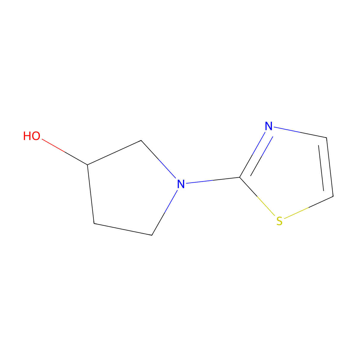 1-(Thiazol-2-yl)pyrrolidin-3-ol molecular structure, CAS 1342562-45-1