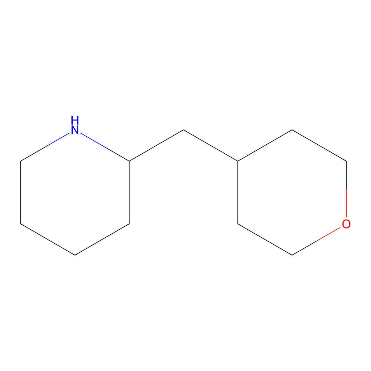 2-[(Oxan-4-yl)methyl]piperidine molecular structure, CAS 1342562-55-3