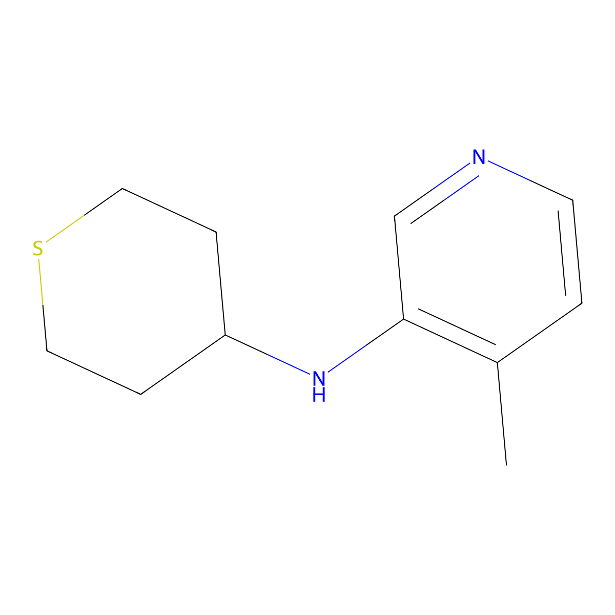 4-methyl-N-(thian-4-yl)pyridin-3-amine molecular structure, CAS 1342564-32-2