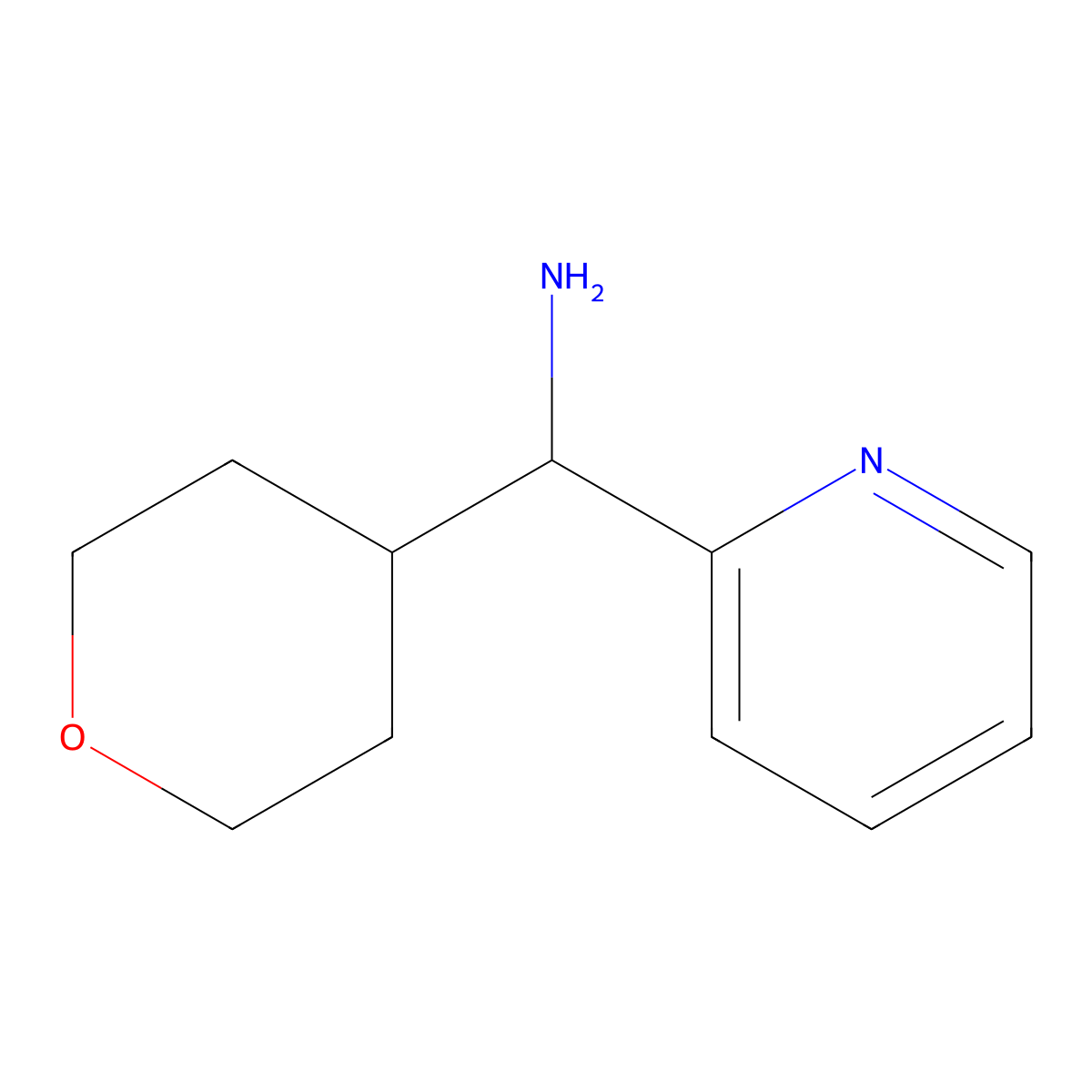 Pyridin-2-yl(tetrahydro-2H-pyran-4-yl)methanamine molecular structure, CAS 1342565-18-7