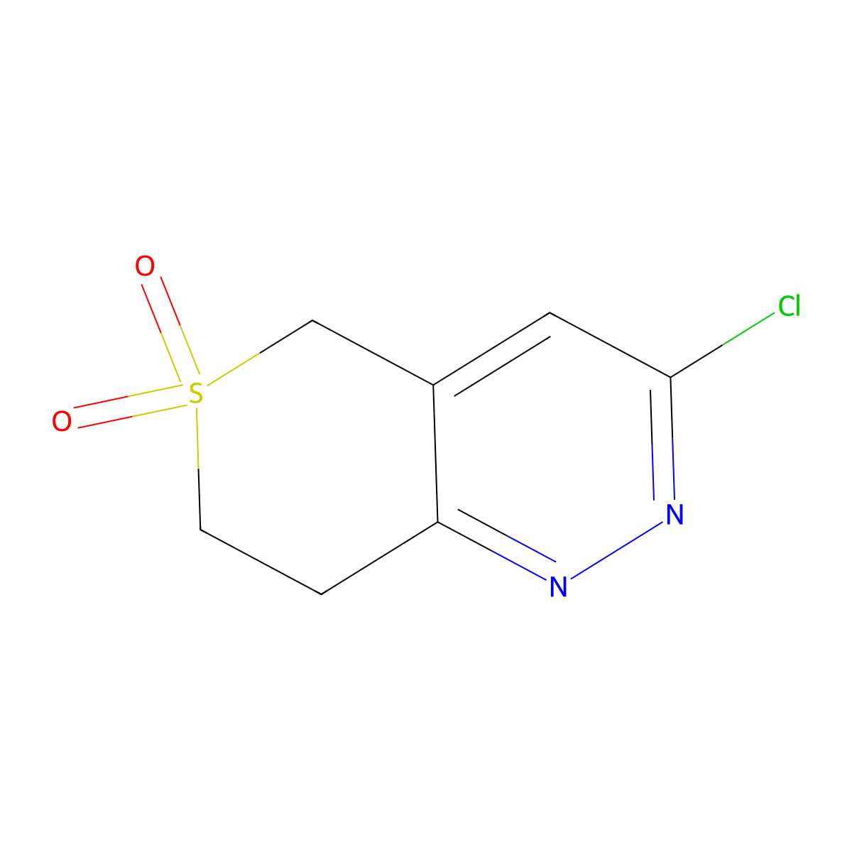 3-chloro-5H,7H,8H-6lambda6-thiopyrano[4,3-c]pyridazine-6,6-dione molecular structure, CAS 1342565-87-0