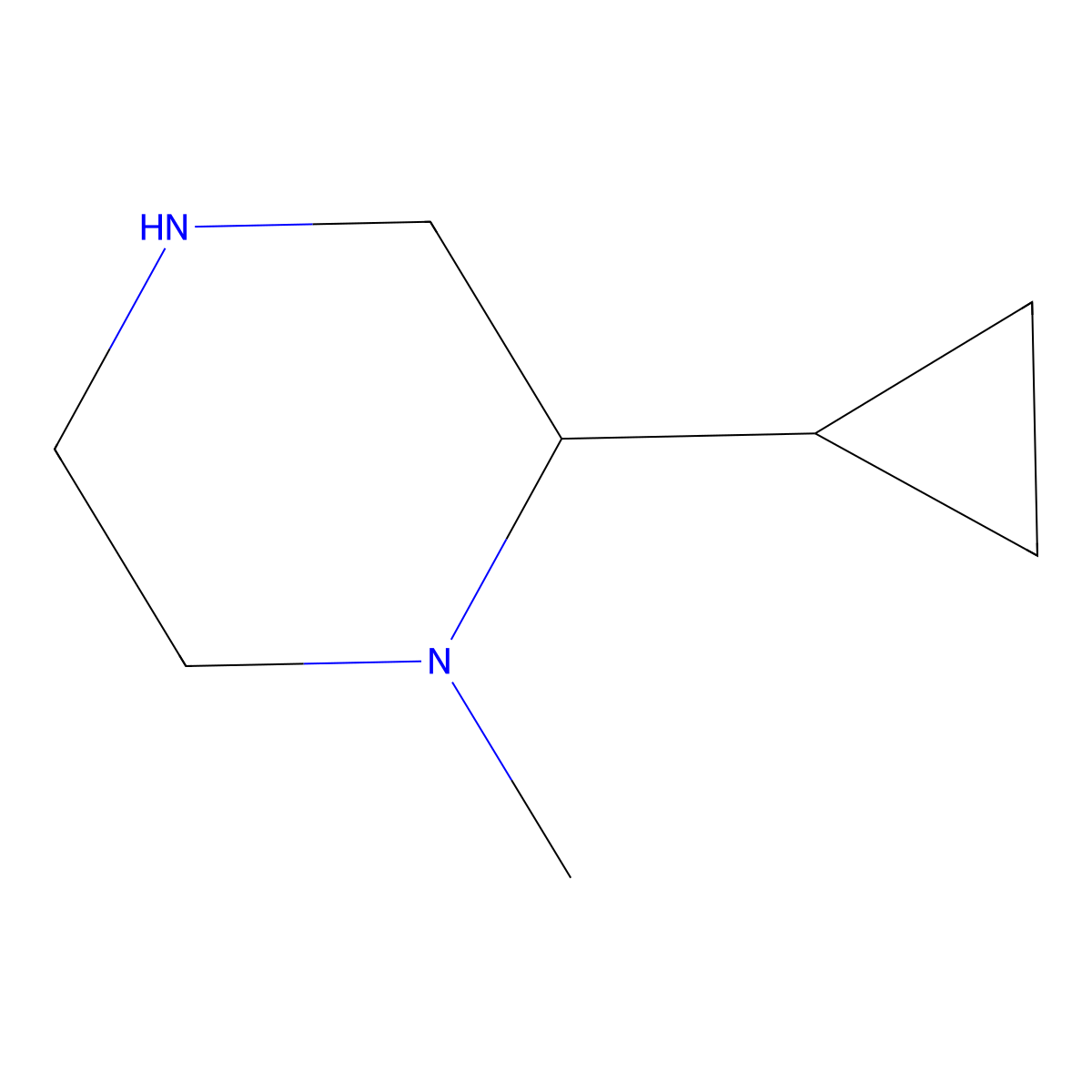 2-Cyclopropyl-1-methylpiperazine molecular structure, CAS 1342567-01-4