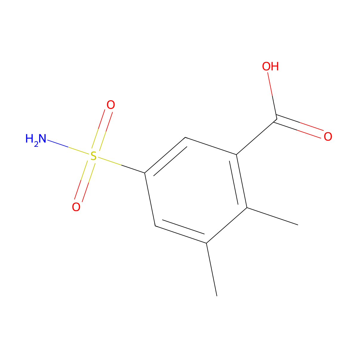 2,3-Dimethyl-5-sulfamoylbenzoic acid molecular structure, CAS 1342568-17-5
