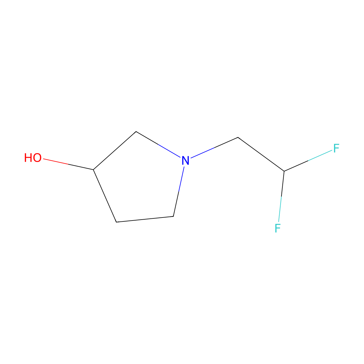 1-(2,2-Difluoroethyl)pyrrolidin-3-ol molecular structure, CAS 1342568-51-7