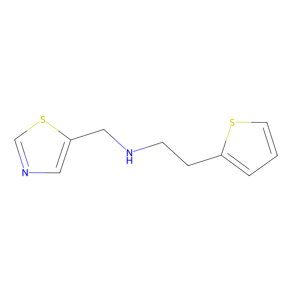 n-(Thiazol-5-ylmethyl)-2-(thiophen-2-yl)ethan-1-amine molecular structure, CAS 1342568-86-8