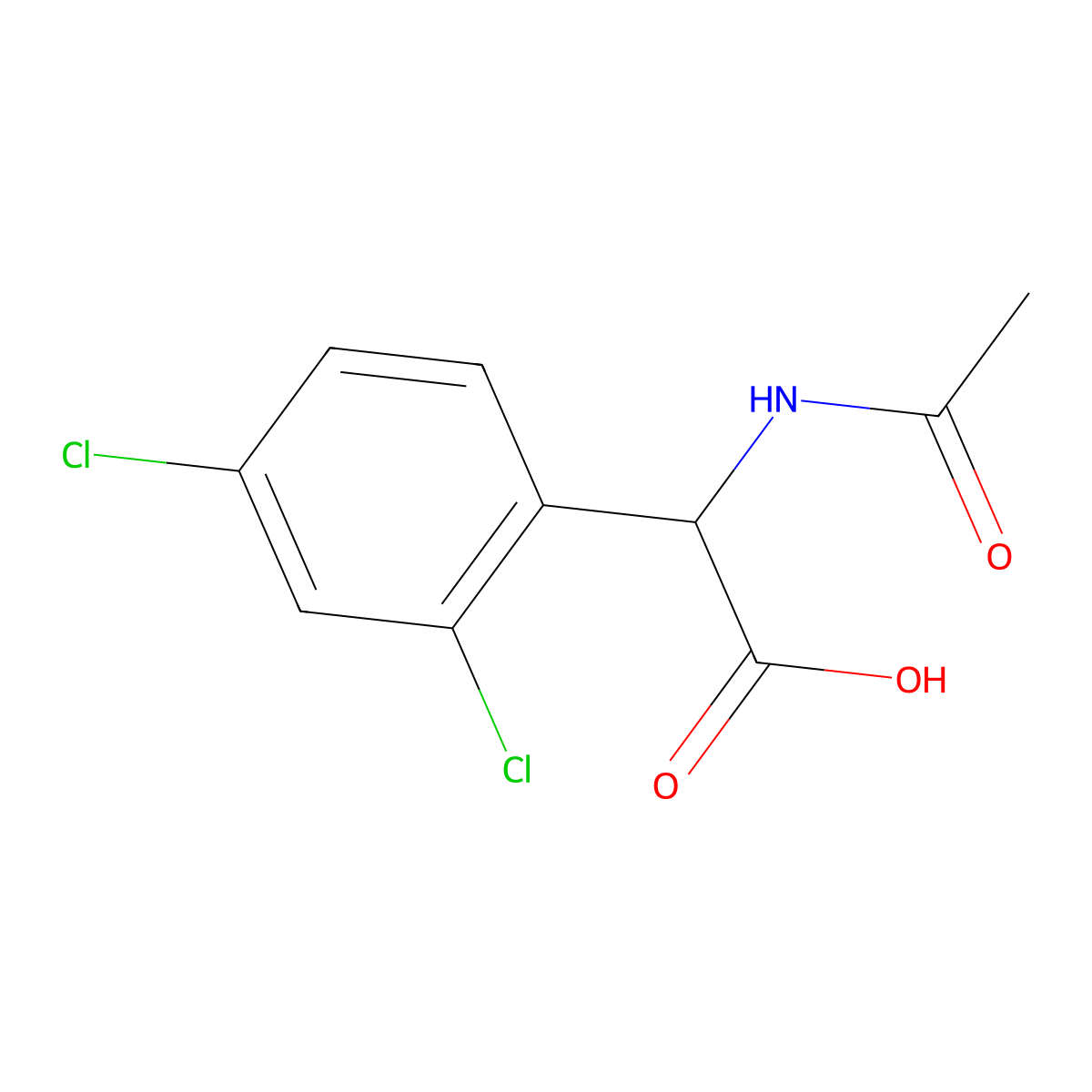 2-(2,4-Dichlorophenyl)-2-acetamidoacetic acid molecular structure, CAS 1342569-61-2