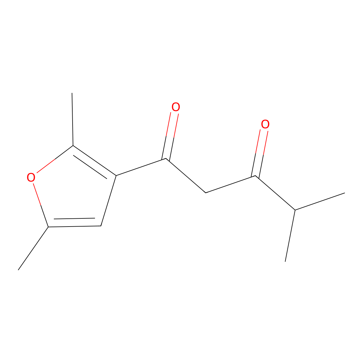 1-(2,5-Dimethylfuran-3-yl)-4-methylpentane-1,3-dione molecular structure, CAS 1342571-27-0