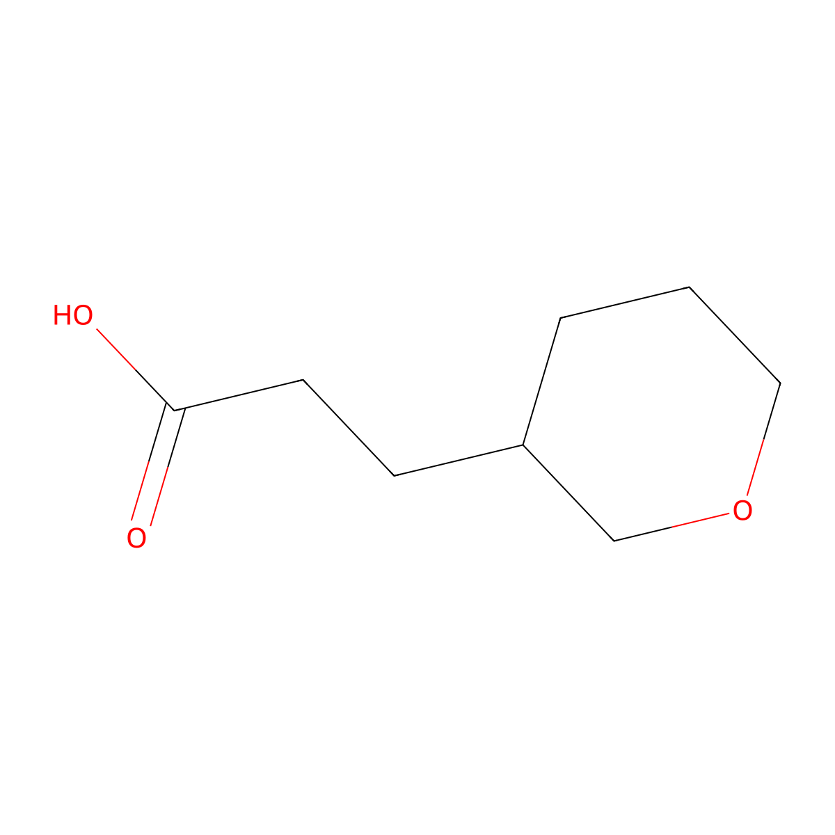 3-(Oxan-3-yl)propanoic acid molecular structure, CAS 1342572-49-9