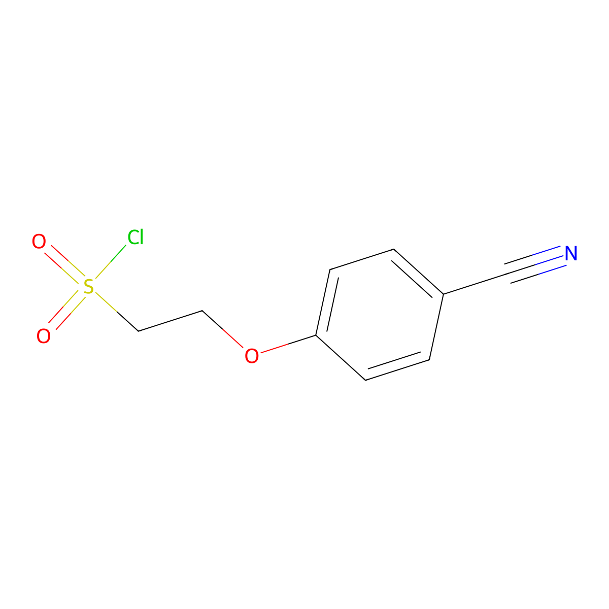 2-(4-Cyanophenoxy)ethane-1-sulfonyl chloride molecular structure, CAS 1342572-96-6