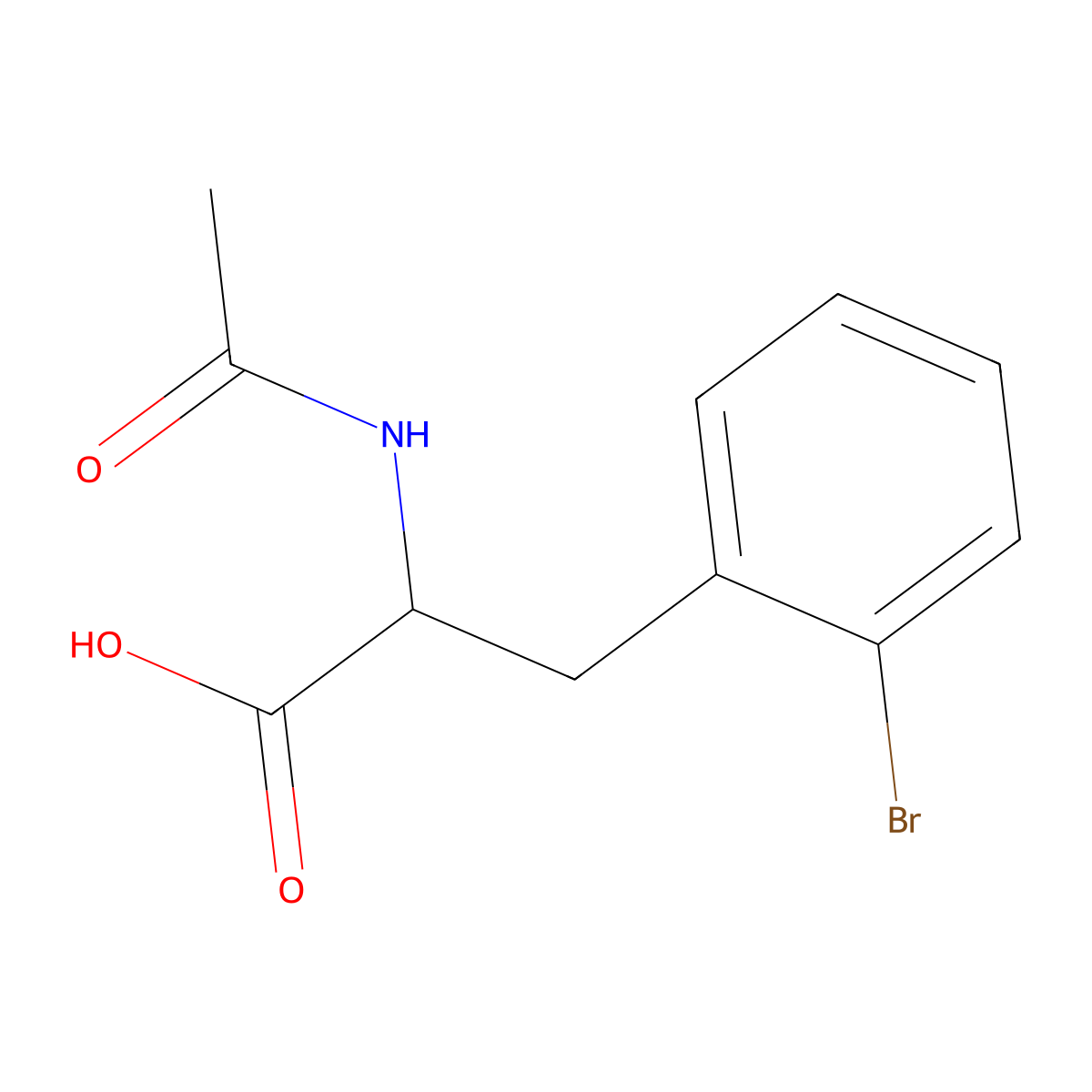 3-(2-Bromophenyl)-2-acetamidopropanoic acid molecular structure, CAS 1342574-47-3