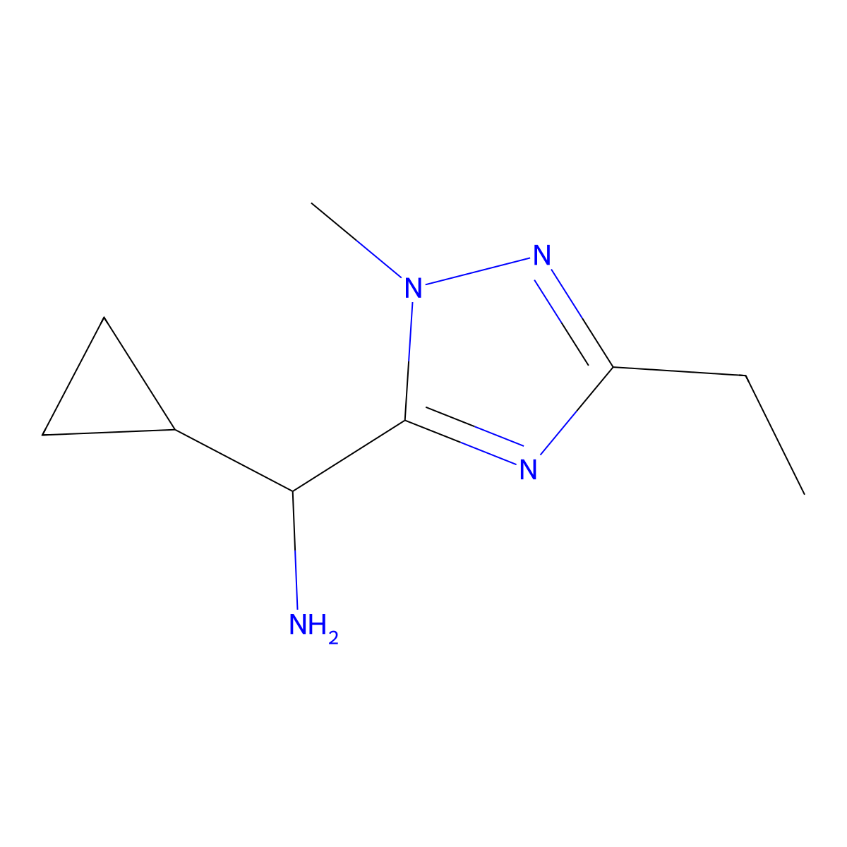 Cyclopropyl(3-ethyl-1-methyl-1h-1,2,4-triazol-5-yl)methanamine molecular structure, CAS 1342577-38-1