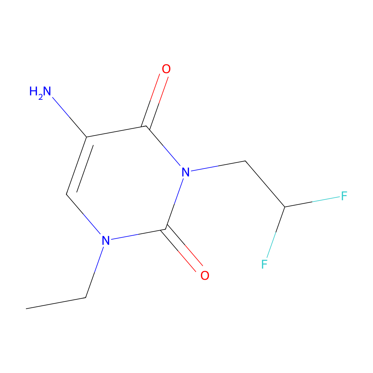 5-Amino-3-(2,2-difluoroethyl)-1-ethylpyrimidine-2,4(1h,3h)-dione molecular structure, CAS 1342578-43-1