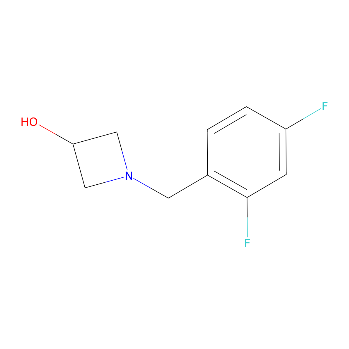 1-[(2,4-Difluorophenyl)methyl]azetidin-3-ol molecular structure, CAS 1342578-65-7
