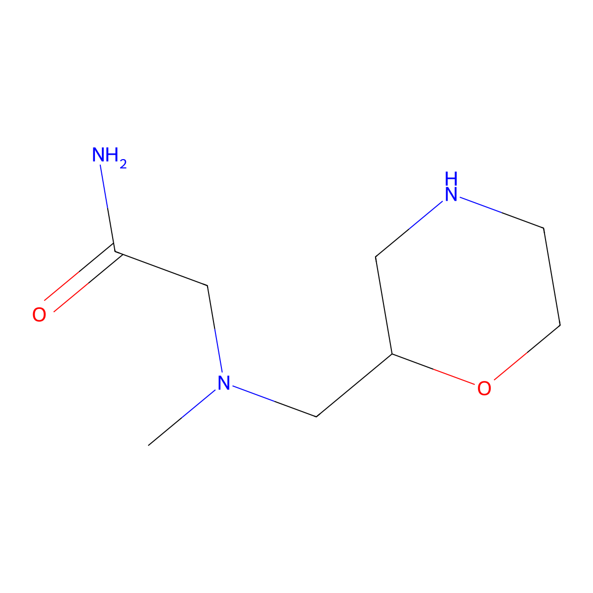 2-{Methyl[(morpholin-2-yl)methyl]amino}acetamide molecular structure, CAS 1342580-27-1