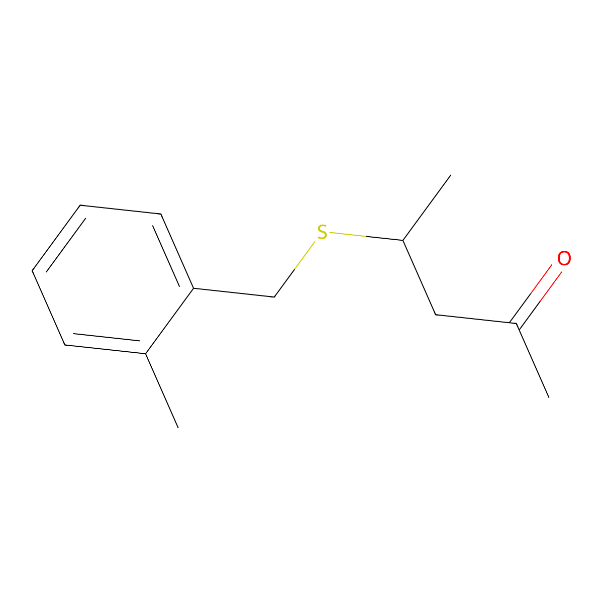 4-((2-Methylbenzyl)thio)pentan-2-one molecular structure, CAS 1342580-54-4