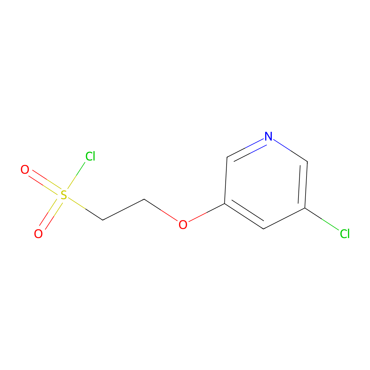 2-((5-Chloropyridin-3-yl)oxy)ethane-1-sulfonyl chloride molecular structure, CAS 1342581-64-9