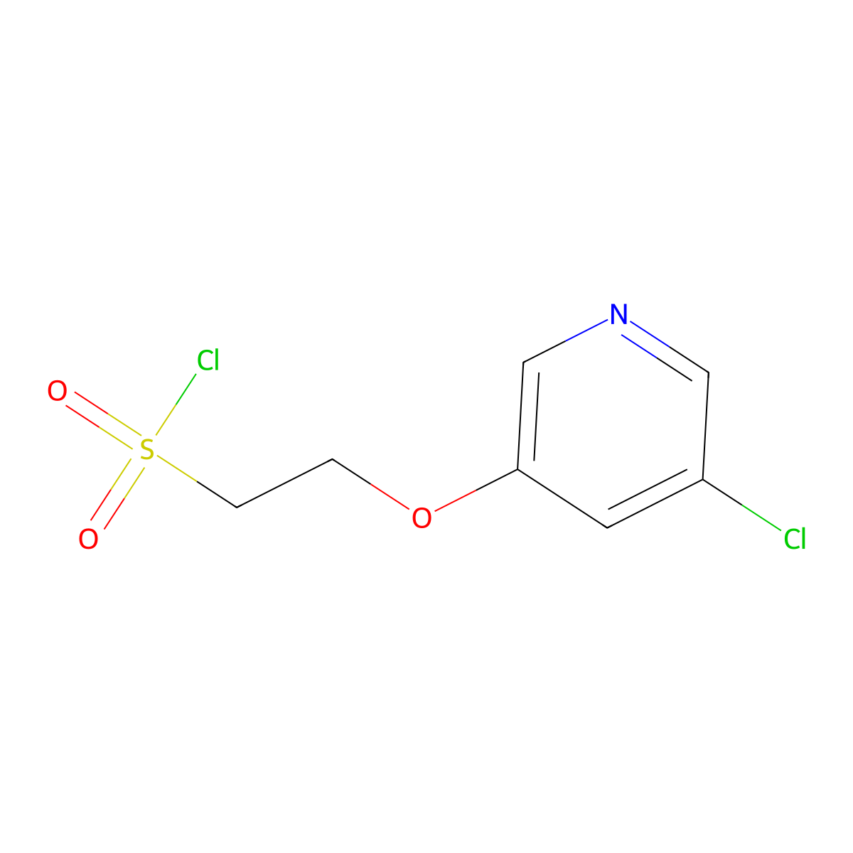 2-((5-Chloropyridin-3-yl)oxy)ethane-1-sulfonyl chloride molecular structure, CAS 1342581-64-9