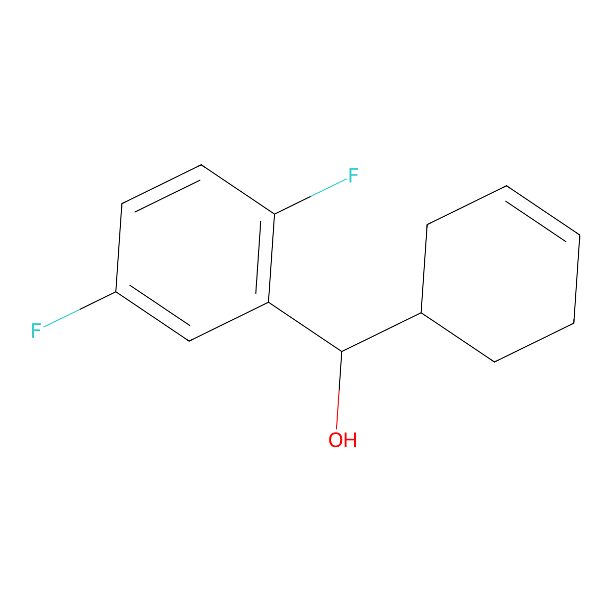 alpha-3-Cyclohexen-1-yl-2,5-difluorobenZenemethanol molecular structure, CAS 1342581-77-4