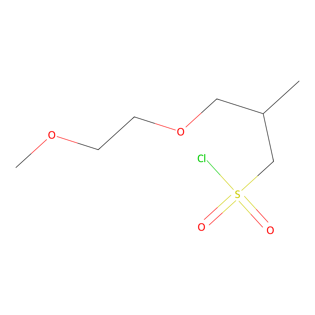 3-(2-Methoxyethoxy)-2-methylpropane-1-sulfonyl chloride molecular structure, CAS 1342582-04-0