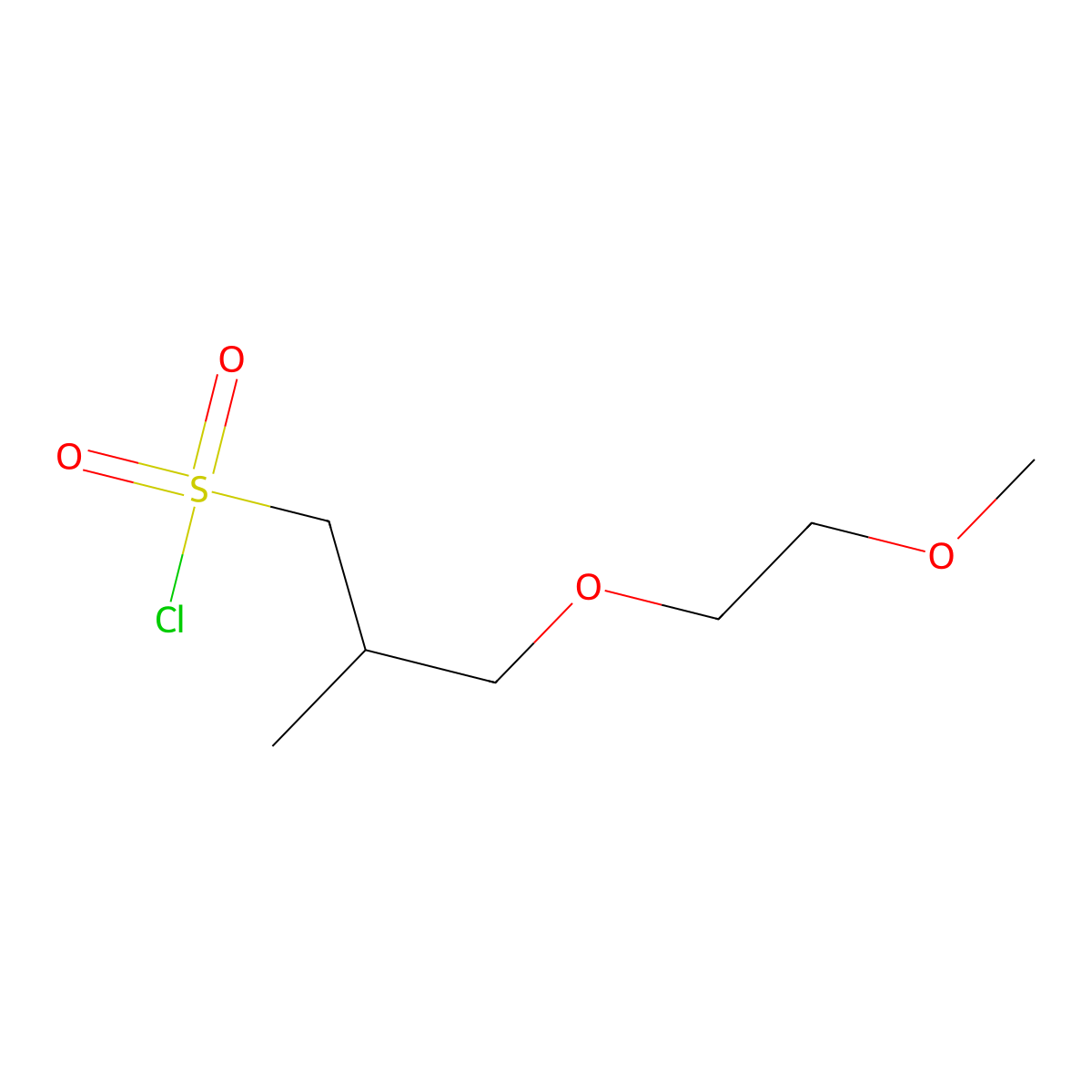 3-(2-Methoxyethoxy)-2-methylpropane-1-sulfonyl chloride molecular structure, CAS 1342582-04-0