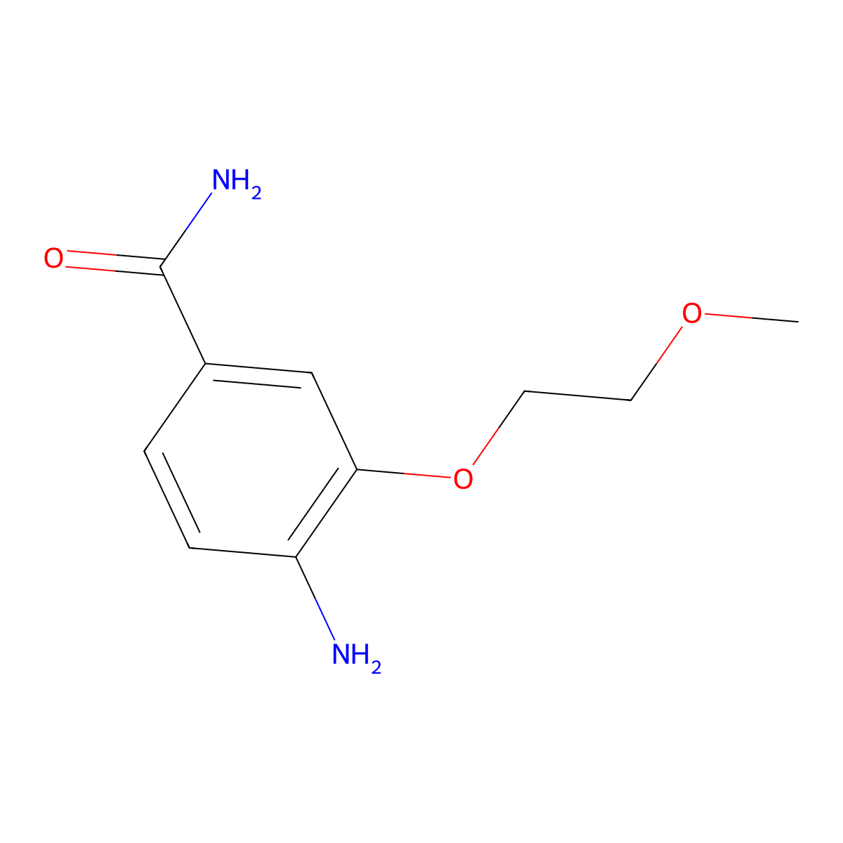 4-Amino-3-(2-methoxy-ethoxy)-benzamide molecular structure, CAS 1342582-85-7