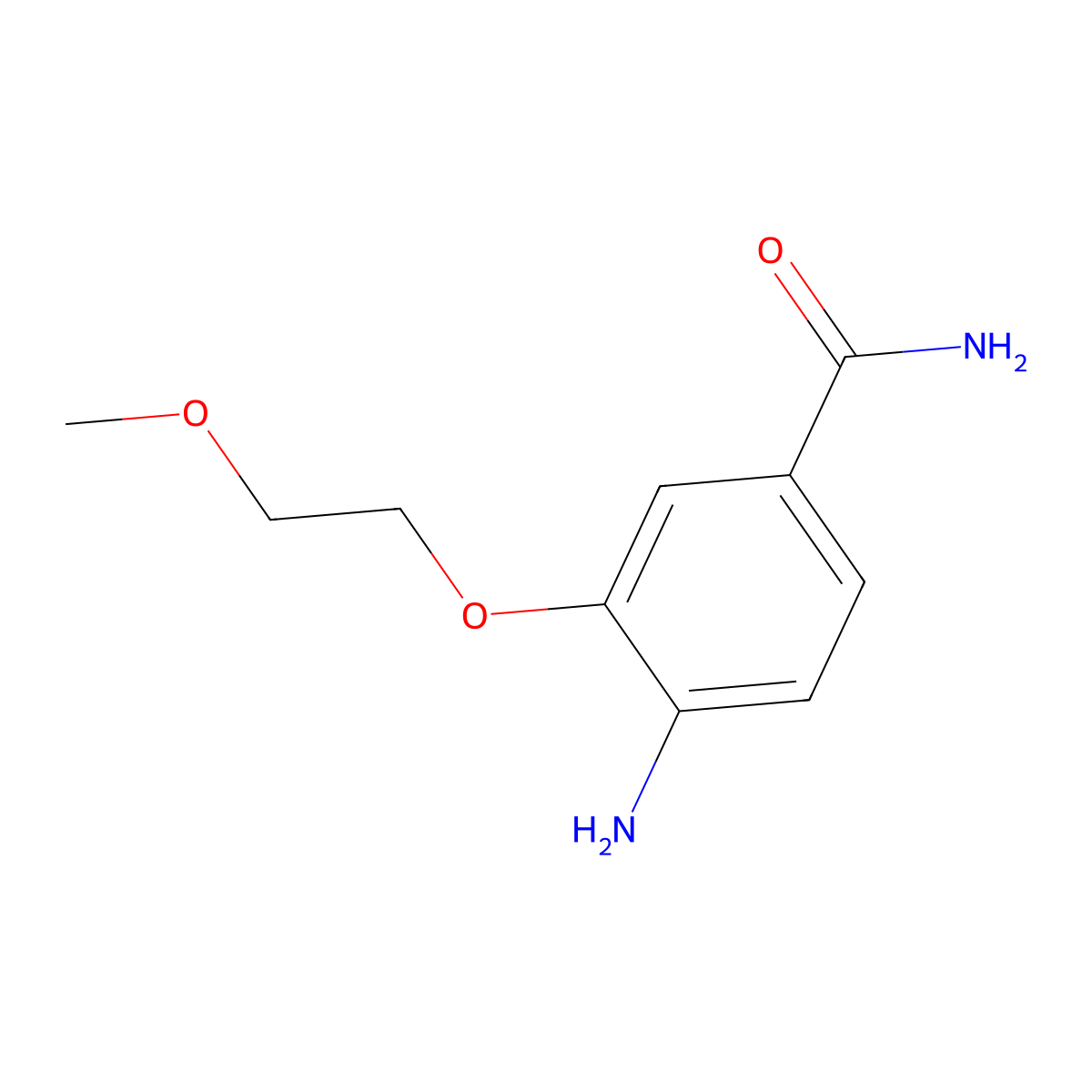4-Amino-3-(2-methoxy-ethoxy)-benzamide molecular structure, CAS 1342582-85-7