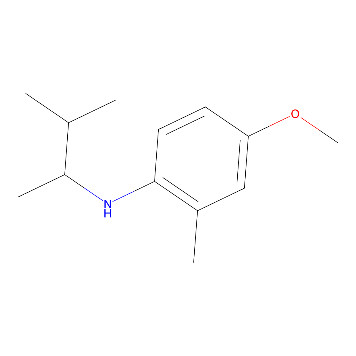 4-methoxy-2-methyl-N-(3-methylbutan-2-yl)aniline molecular structure, CAS 1342586-07-5